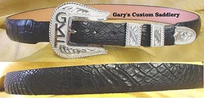 1" 4 Piece Buckle Set on Crocodile belt