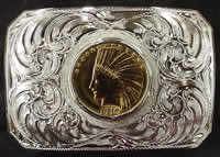 Gold Coin Belt Buckle