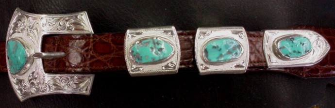 1 inch 4 Piece Turquoise Buckle Set