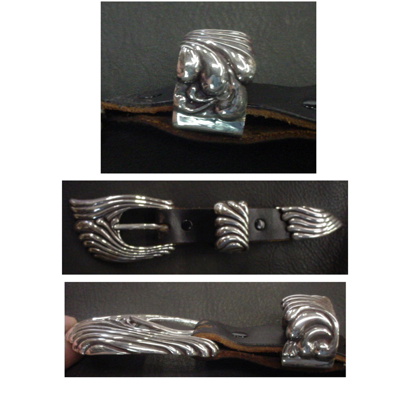 Heavy Cast Solid Sterling Ranger Buckle Set