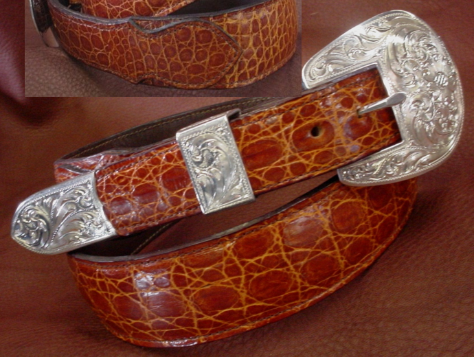 Honey Glazed Caiman Belt 