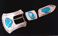 Turquoise Ranger Belt Buckle Set